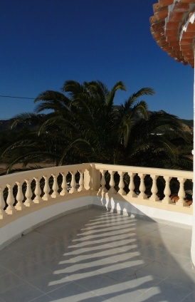 Terrasse Blick auf Berge